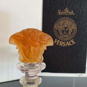 VERSACE x ROSENTHAL VINTAGE AMBER CRYSTAL WINE  🍷 STOPPER